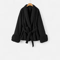 Women Faux-Fur Lace-Up Coat