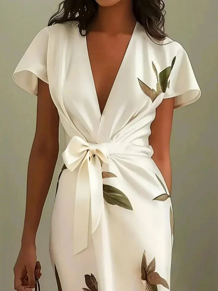Elegancka sukienka midi kopertowa