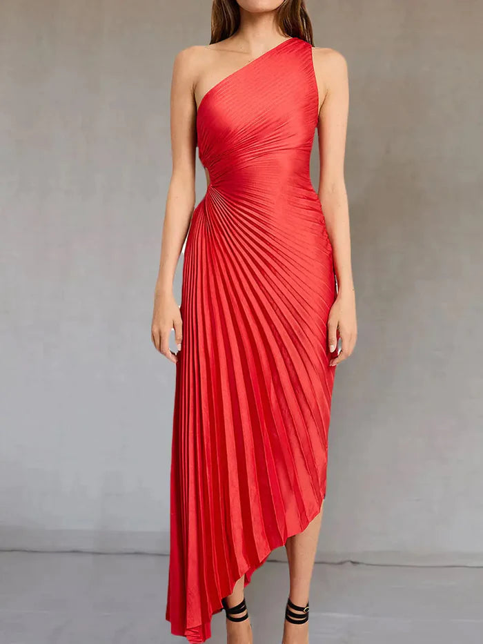 Luxurious Evening Party Asymmetric Maxi Dress for Women