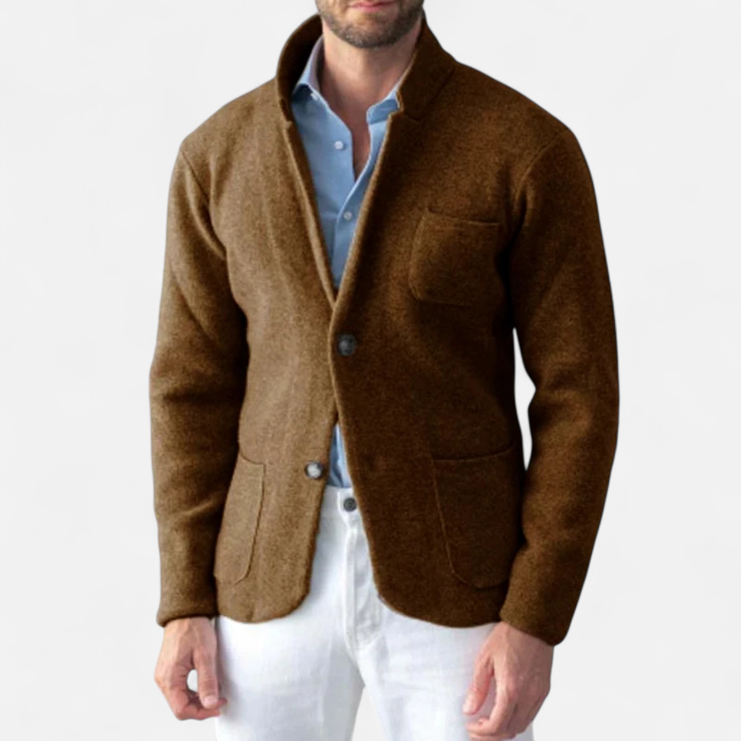 Men's Vintage Wool Stand-Collar Jacket