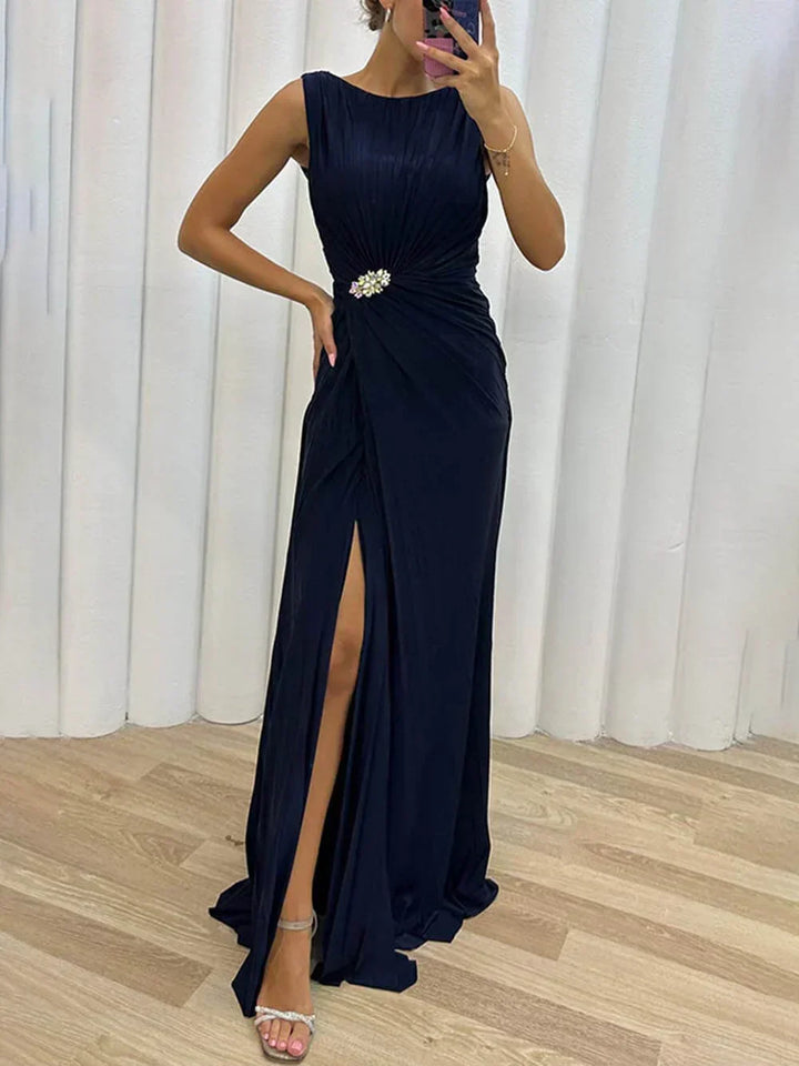 Vestido de noche maxi plisado para ocasiones formales
