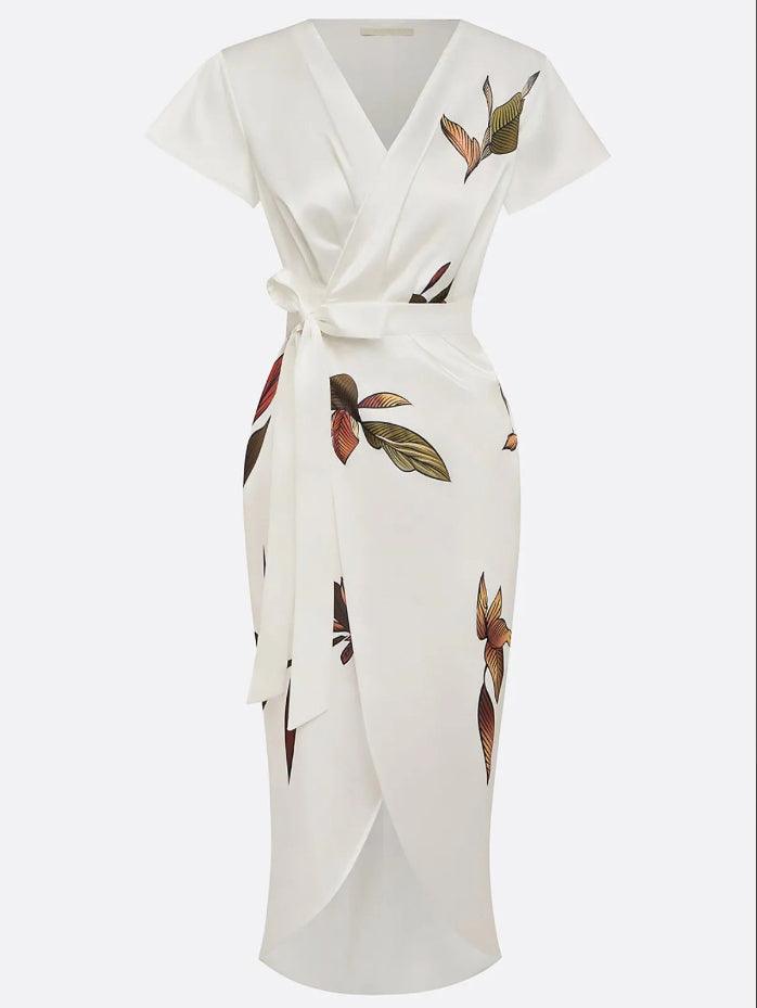 Elegancka sukienka midi kopertowa