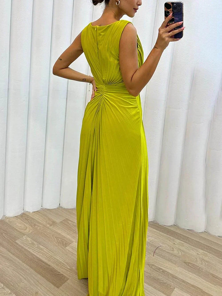 Vestido de noche maxi plisado para ocasiones formales