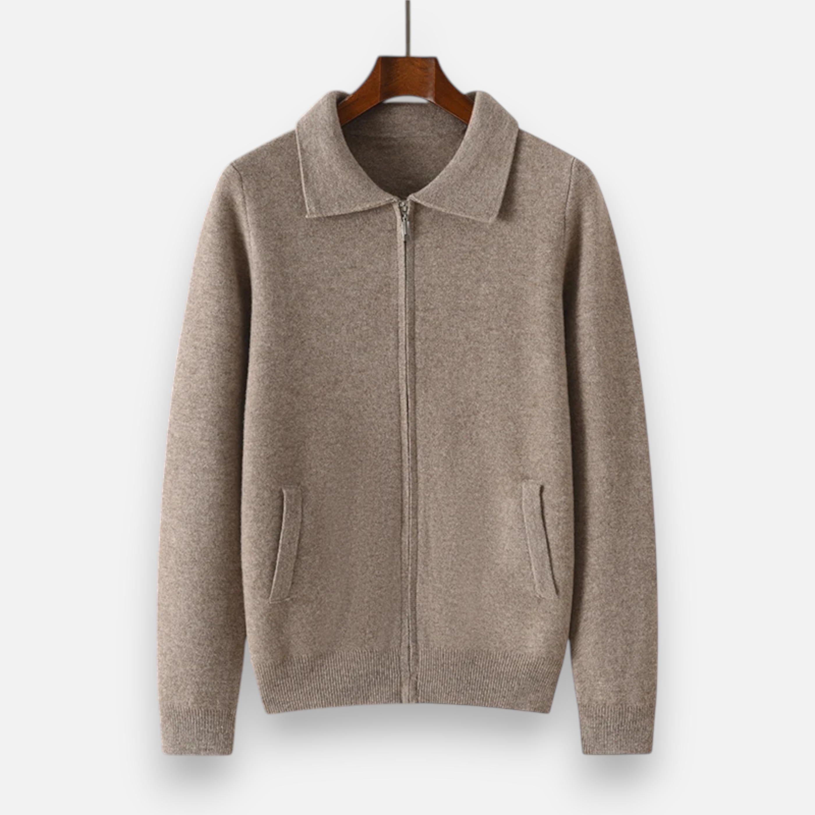 Men's Wool Cashmere Zip Sweater