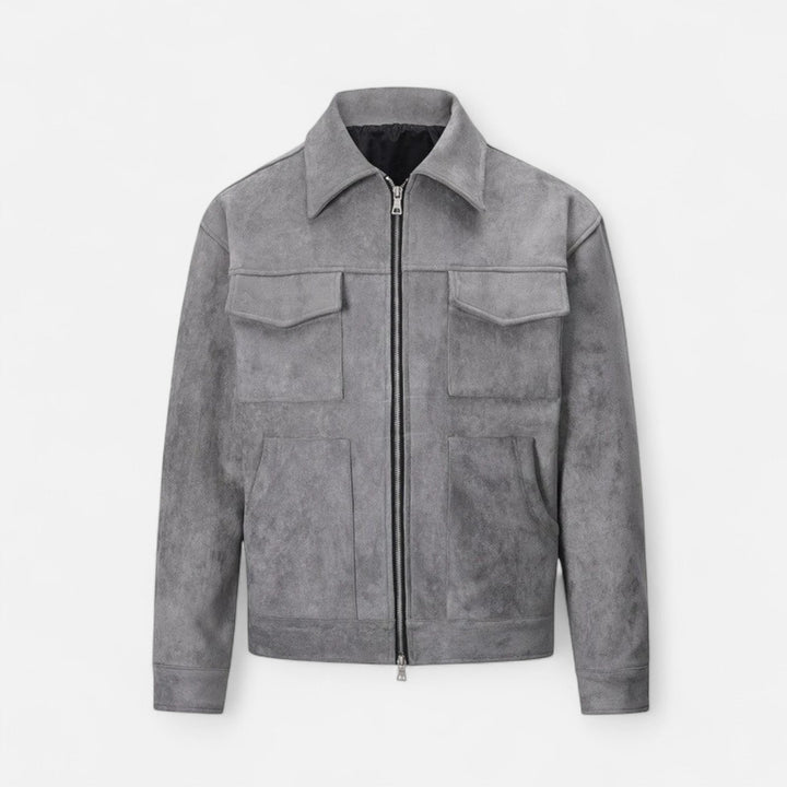 Men’s Refined Street-Inspired Loose-Fit Suede Jacket