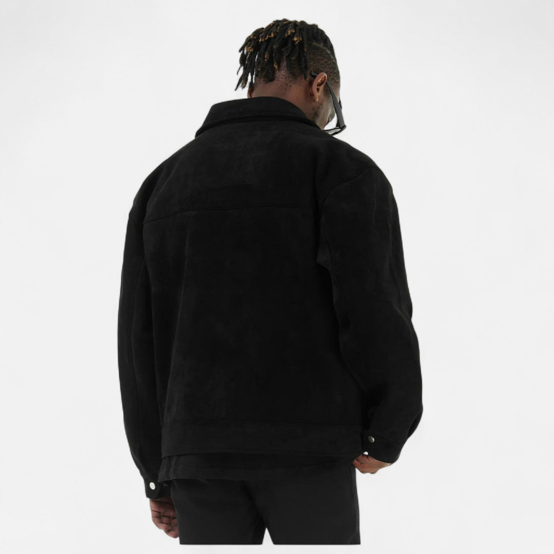 Men’s Refined Street-Inspired Loose-Fit Suede Jacket