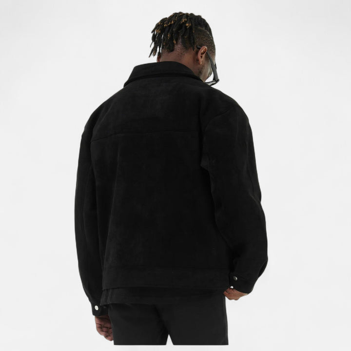 Men’s Refined Street-Inspired Loose-Fit Suede Jacket