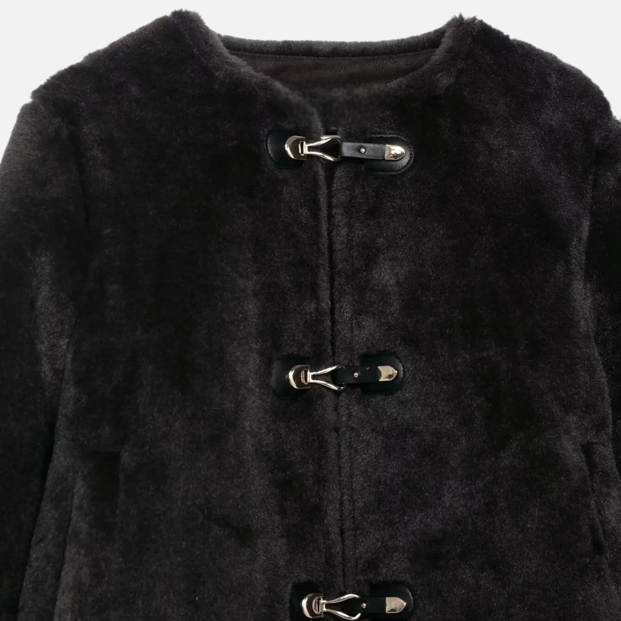 Women's Faux Fur Toggle Button Jacket