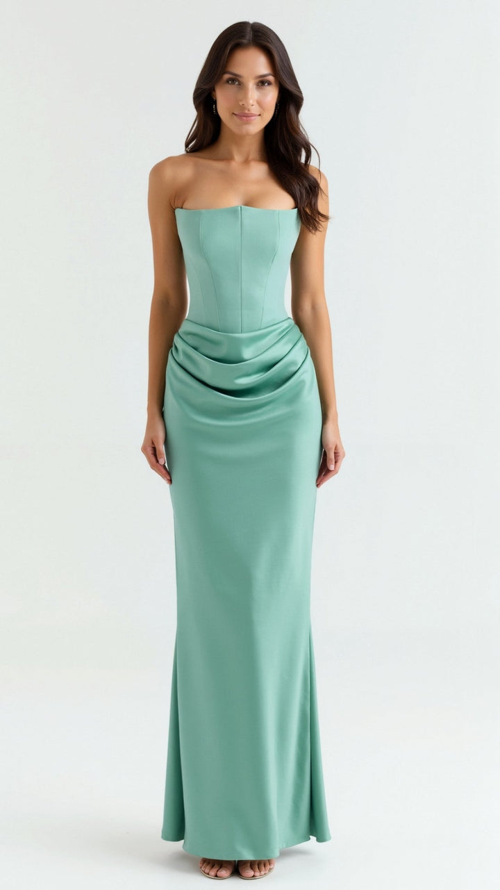 Vestido largo para invitada de boda para mujer, elegante, atemporal y de tacto suave