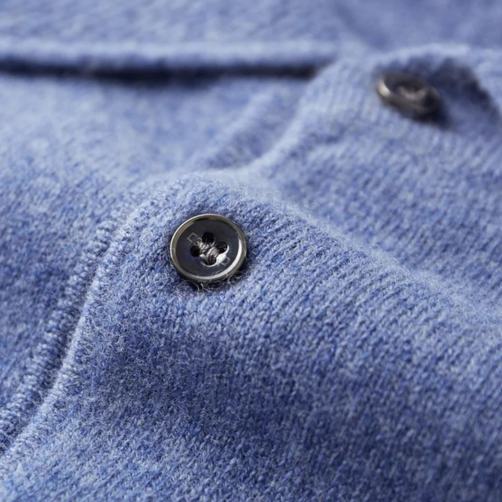 Smart Casual Warm Button Polo Sweater for Men