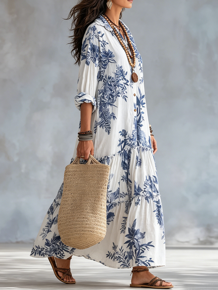 Bohemian Floral Tiered Maxi Dress