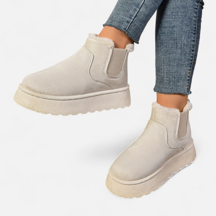 Women’s Timeless Slip-On Warm Plush Platform Ankle Chelsea Boots