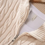 Men's Thick Knit Turtleneck Zip Sweater
