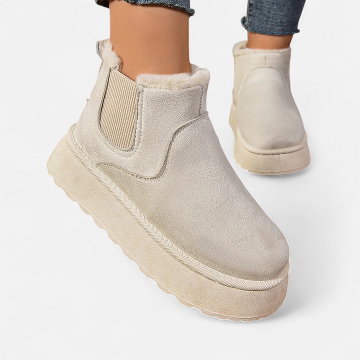 Women’s Timeless Slip-On Warm Plush Platform Ankle Chelsea Boots