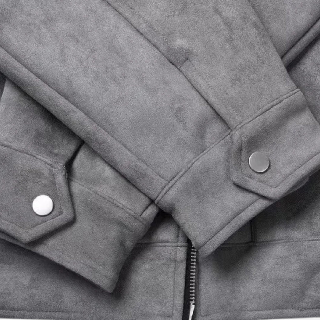 Men’s Refined Street-Inspired Loose-Fit Suede Jacket