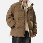 Men's Oversized Windproof Jacket with Stand Collar