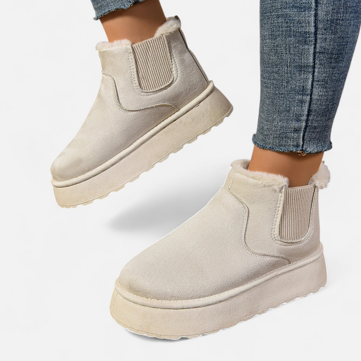 Women’s Timeless Slip-On Warm Plush Platform Ankle Chelsea Boots