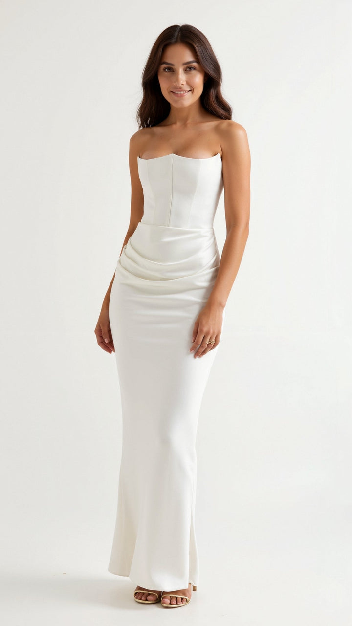 Vestido largo para invitada de boda para mujer, elegante, atemporal y de tacto suave