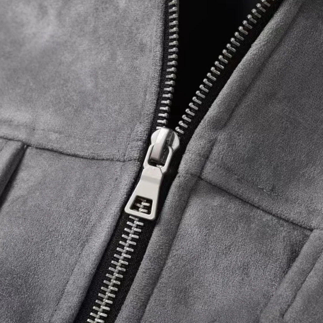 Men’s Refined Street-Inspired Loose-Fit Suede Jacket
