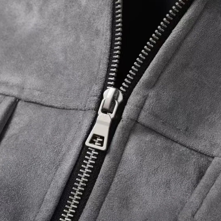 Men’s Refined Street-Inspired Loose-Fit Suede Jacket