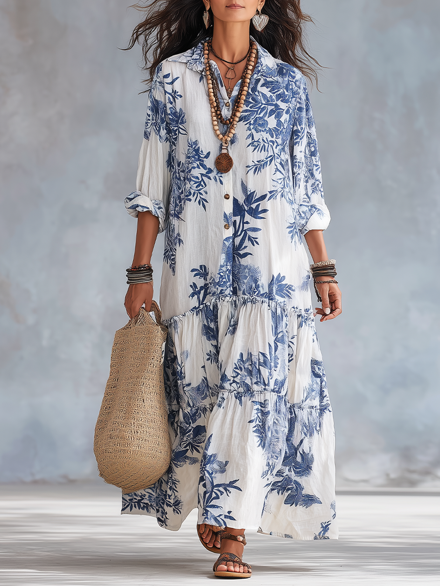 Bohemian Floral Tiered Maxi Dress