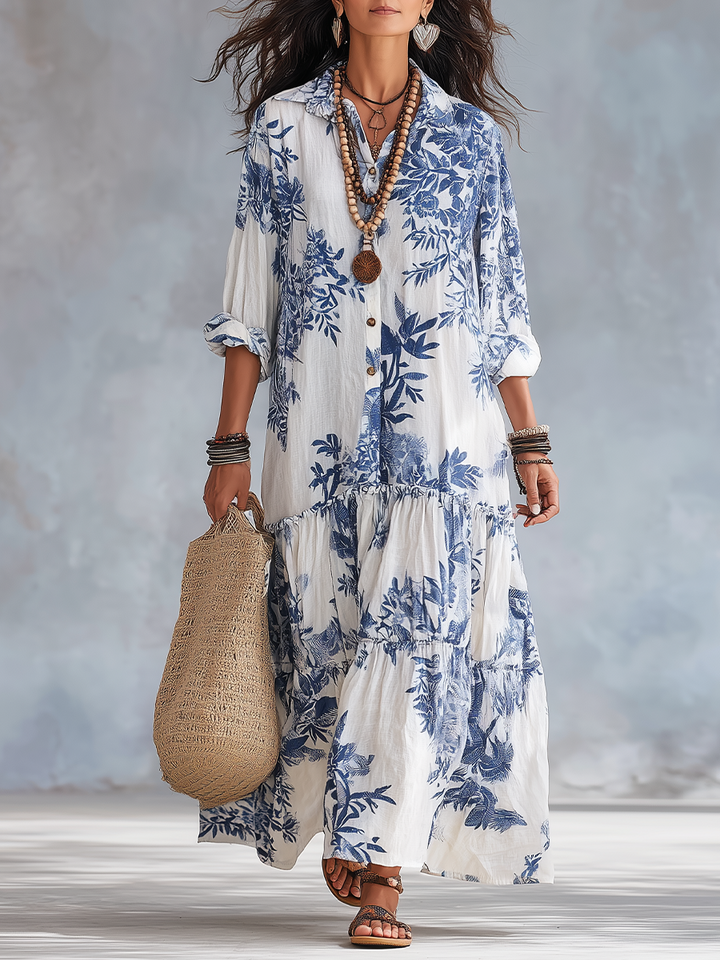 Bohemian Floral Tiered Maxi Dress