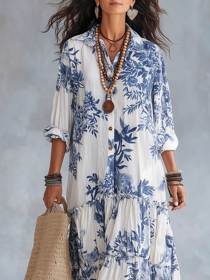 Bohemian Floral Tiered Maxi Dress