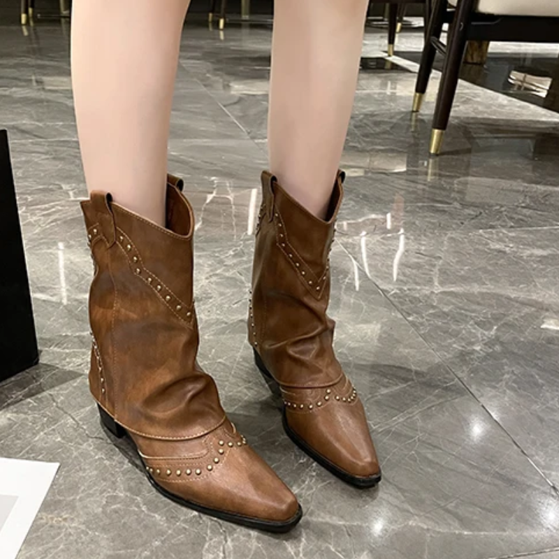 Studded Western Style Boots