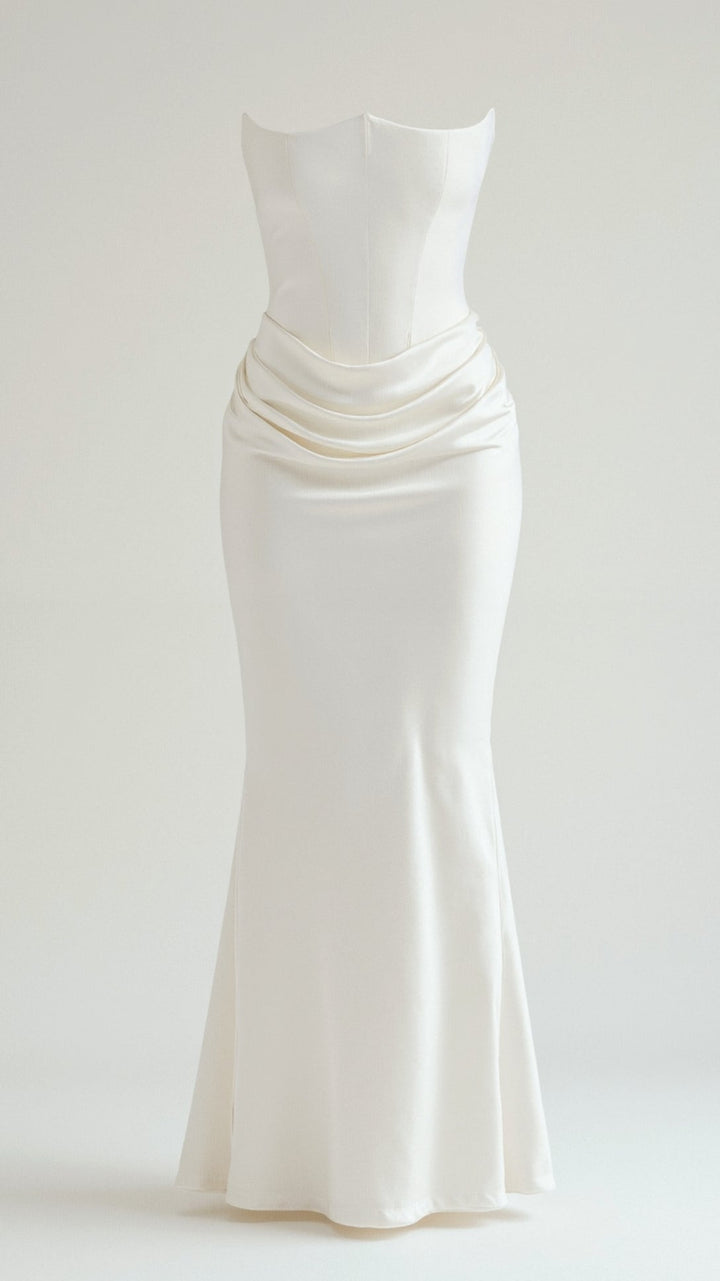 Vestido largo para invitada de boda para mujer, elegante, atemporal y de tacto suave