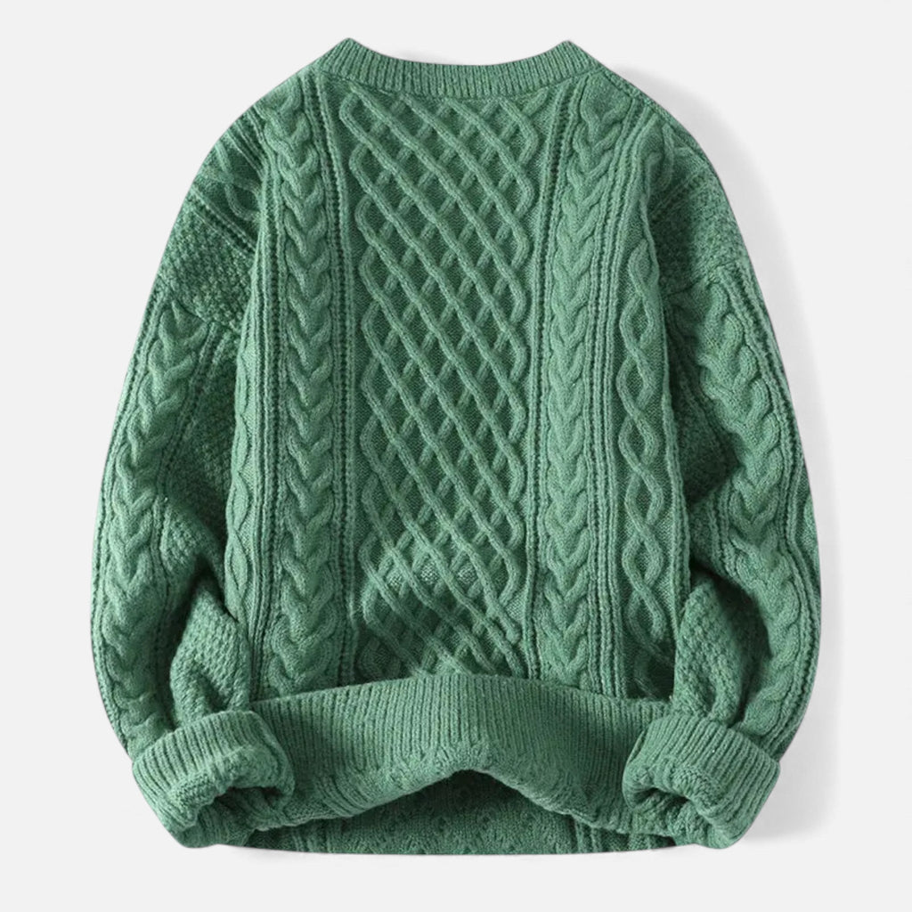 Women'S Slight-Stretch Knitted Cabled Sweater