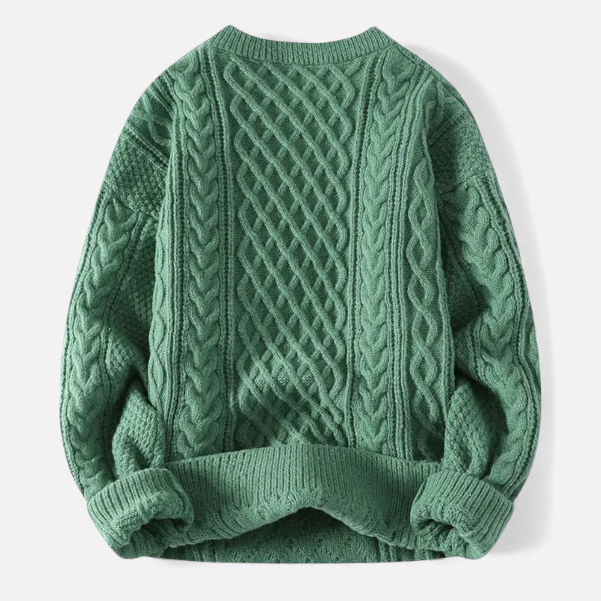 Women'S Slight-Stretch Knitted Cabled Sweater