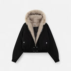 Women's Vintage Style Hooded Coat with Fur Collar