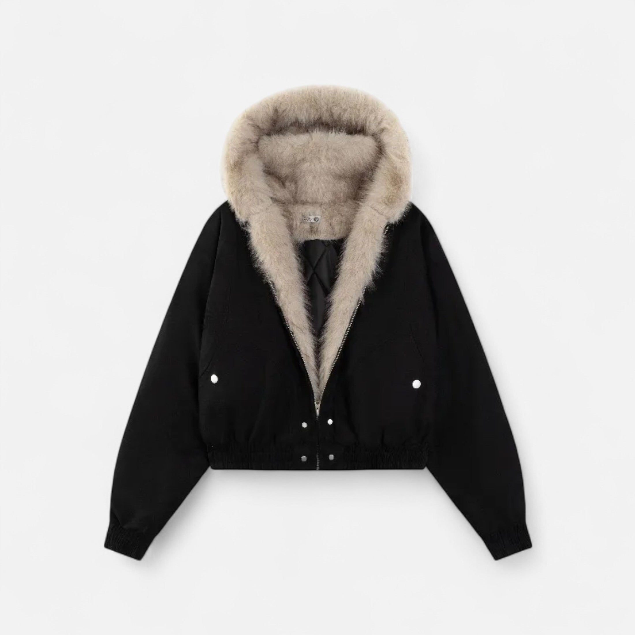 Women's Vintage Style Hooded Coat with Fur Collar