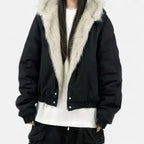 Women's Vintage Style Hooded Coat with Fur Collar