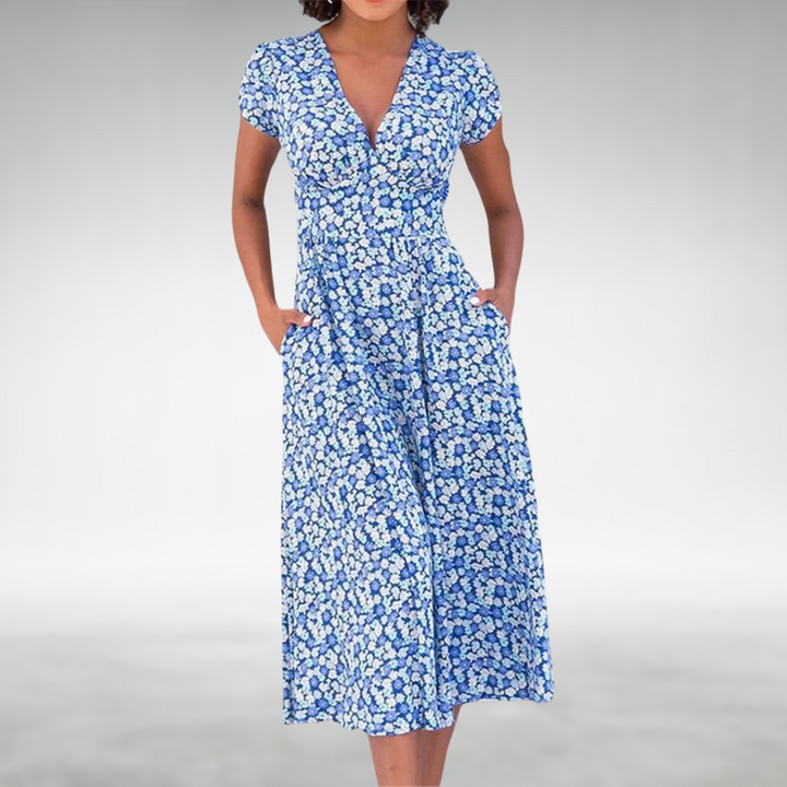 Versatile Effortless Style V-Neck Summer Dress for Women