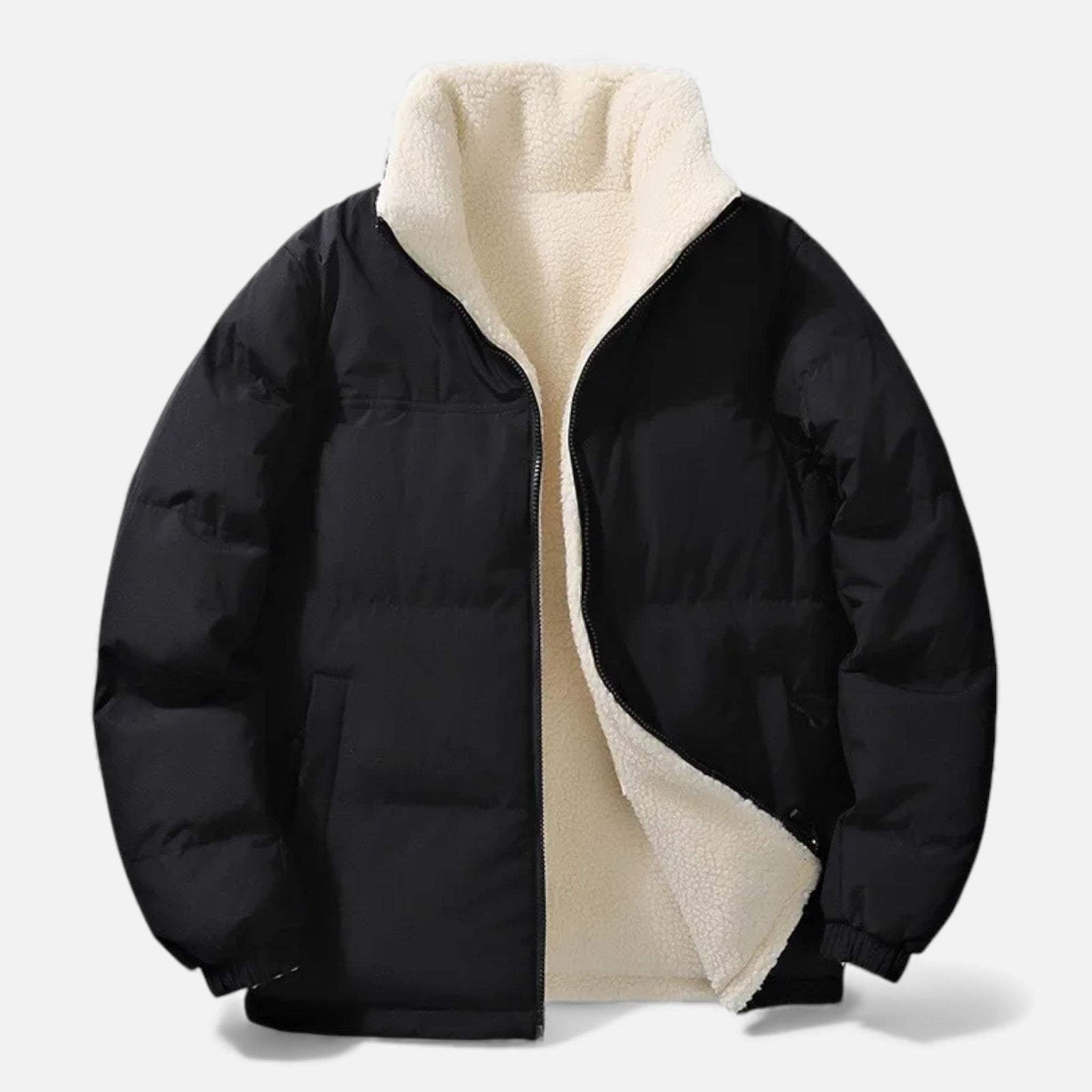 Men's Plush-Lined Thick Winter Puffer Jacket