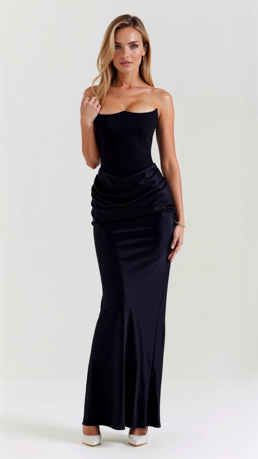 Vestido largo para invitada de boda para mujer, elegante, atemporal y de tacto suave