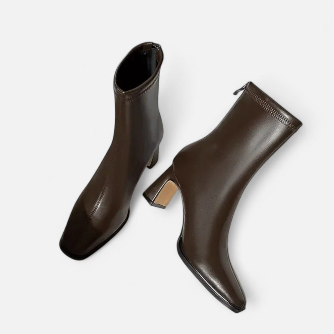 Retro Sturdy Heel Square-Toe Ankle Boots for Women