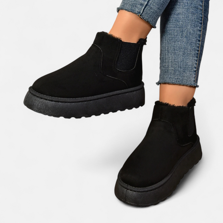 Women’s Timeless Slip-On Warm Plush Platform Ankle Chelsea Boots