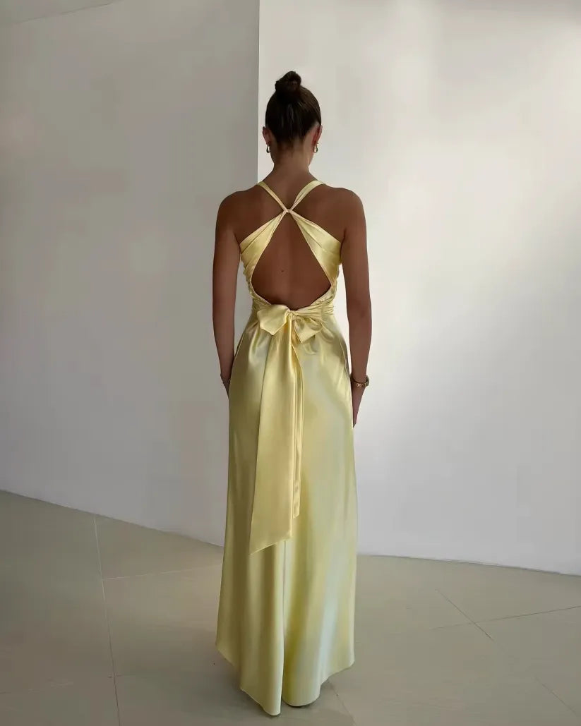 V-Neck Maxi Dress with Graceful Silhouette