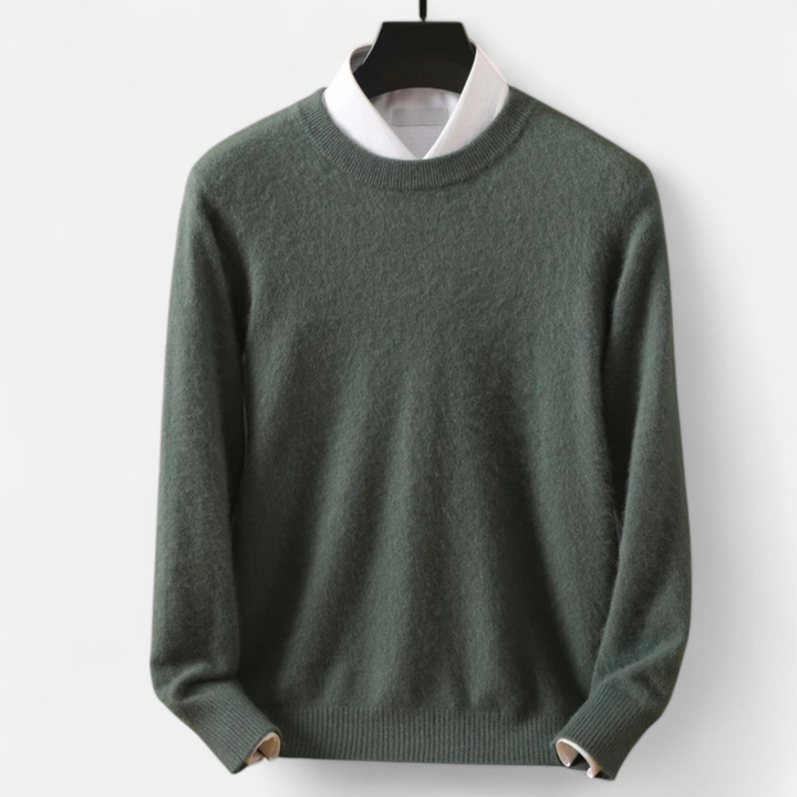 Men’s Refined Style Heritage Knit Long-Sleeve Crewneck Sweater