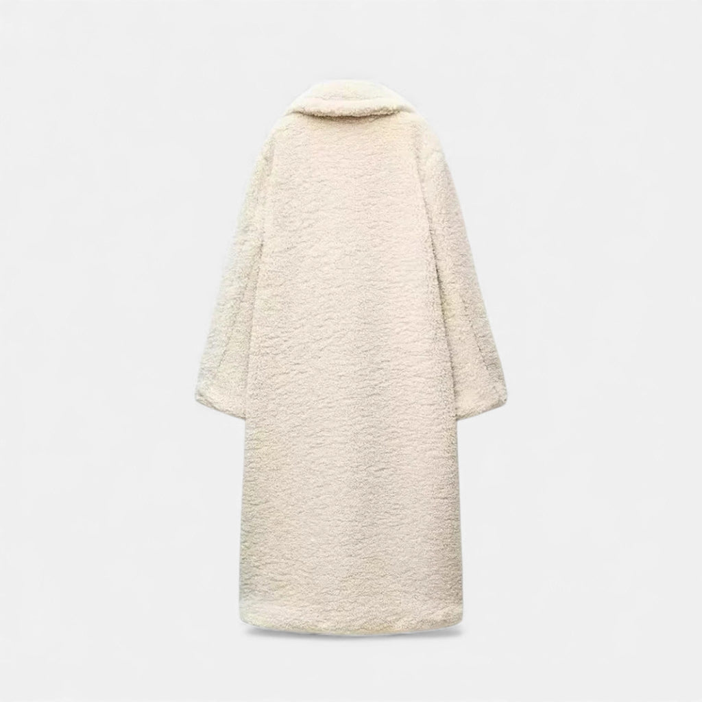 Women’s Long Double-Breasted Teddy Coat