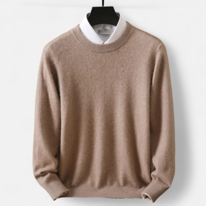 Men’s Refined Style Heritage Knit Long-Sleeve Crewneck Sweater
