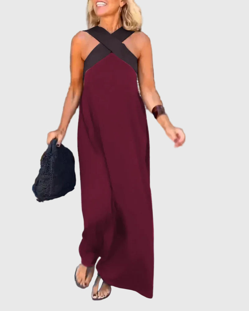 Vestido maxi fluido de noche
