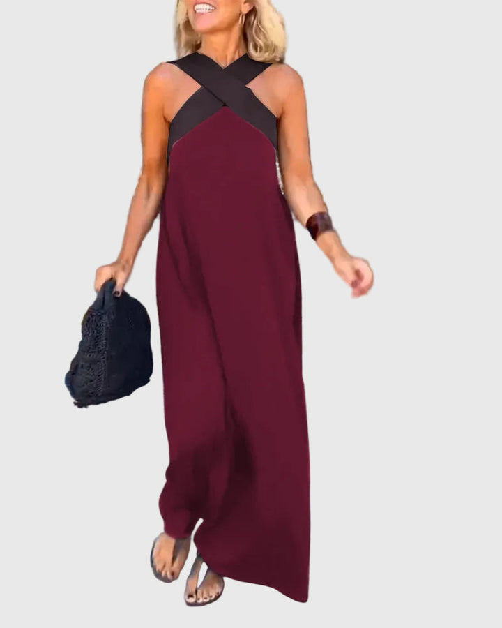 Vestido maxi fluido de noche