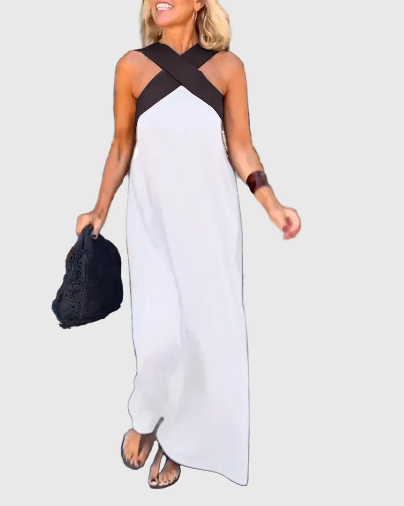 Vestido maxi fluido de noche