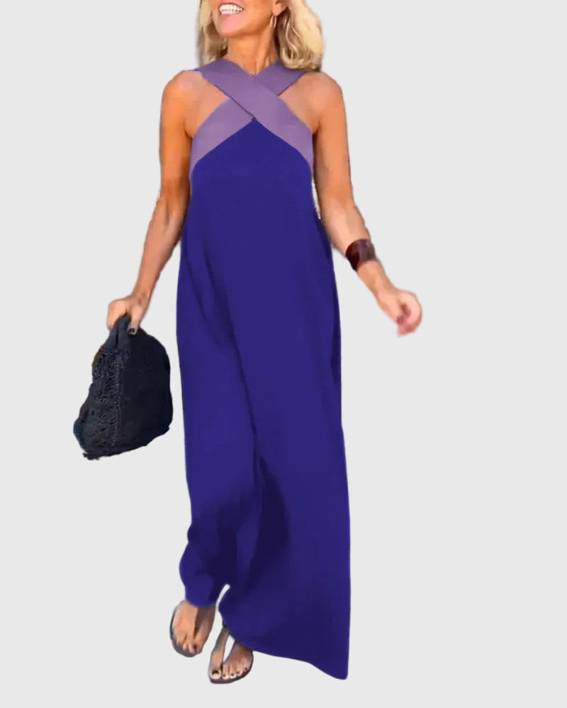 Vestido maxi fluido de noche