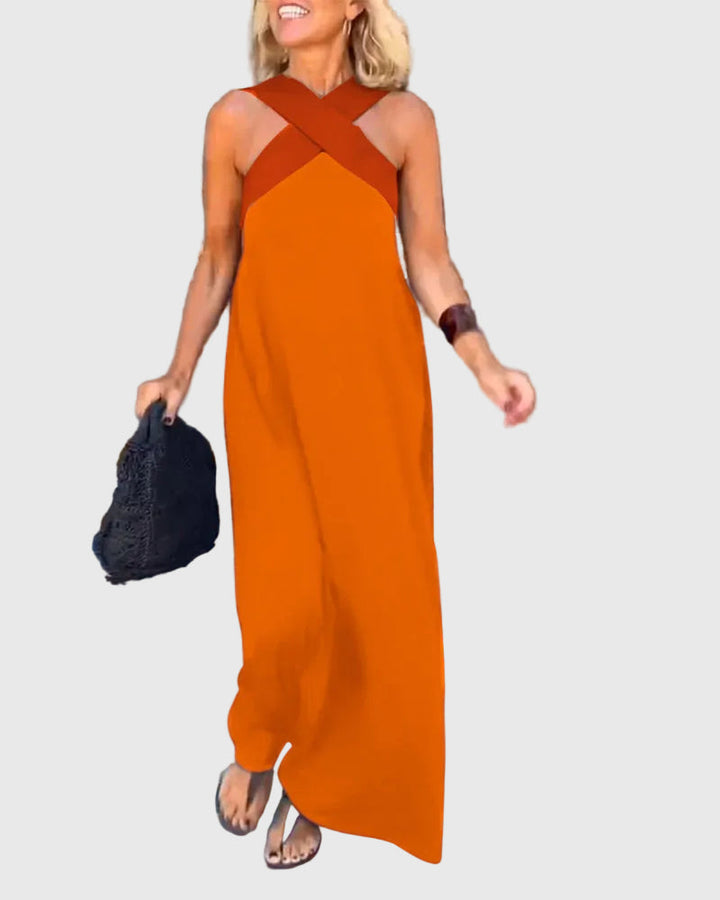 Vestido maxi fluido de noche
