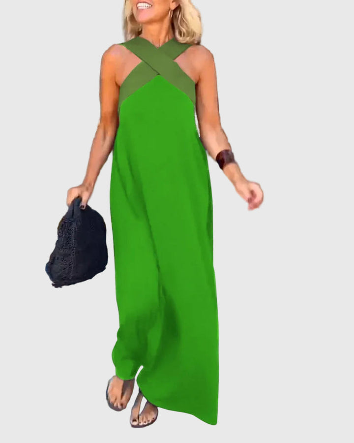 Vestido maxi fluido de noche
