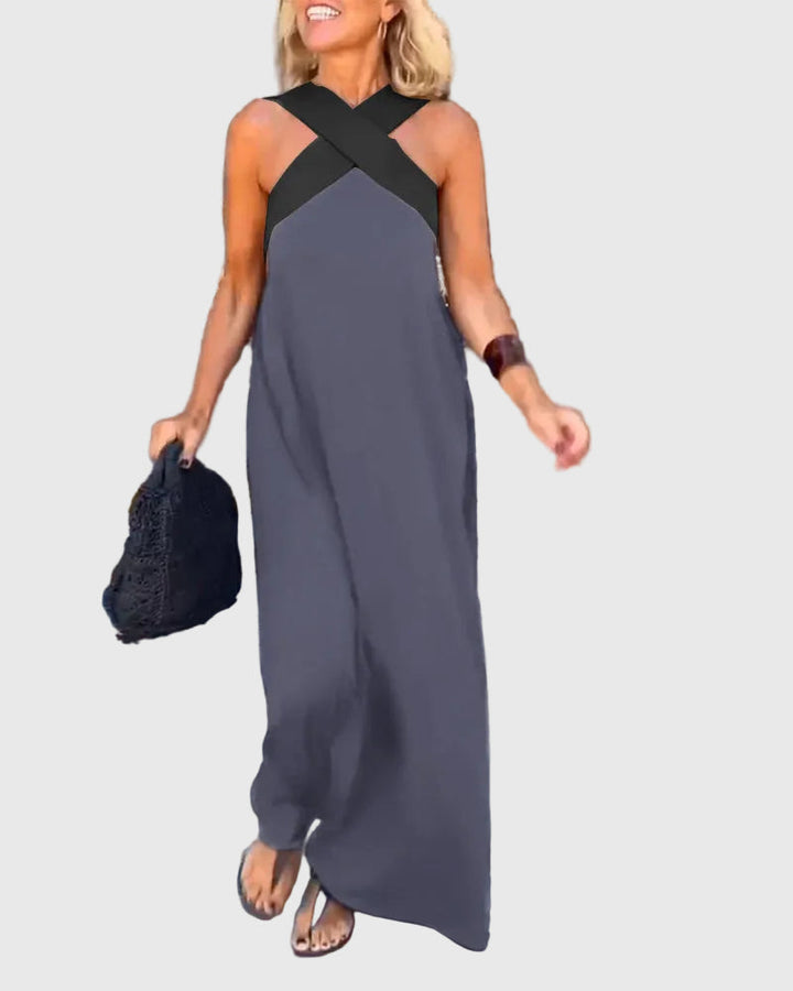 Vestido maxi fluido de noche
